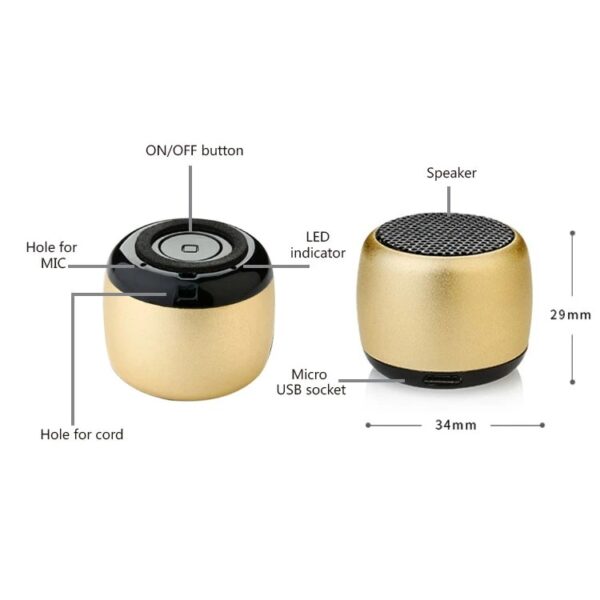 Pocket Size 2W Metal Mini Bluetooth Speaker - Image 3