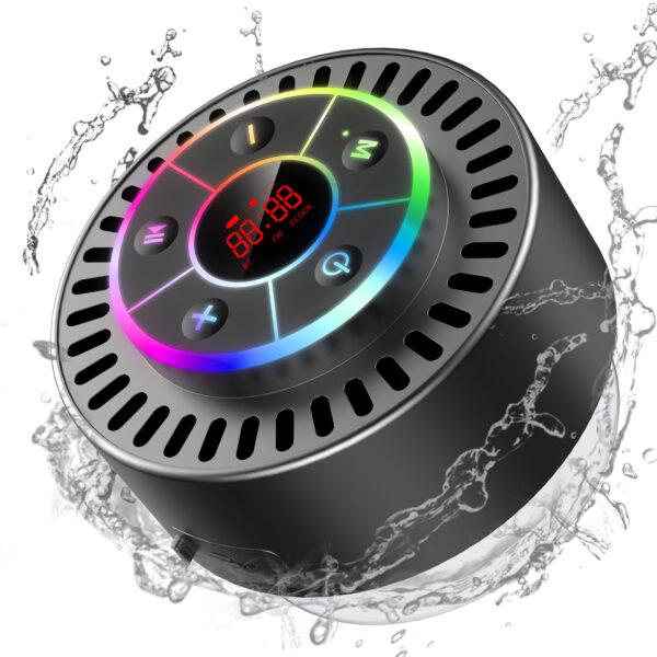 Fashion Waterproof Portable  FM Radio Clock Music Bluetooths Speaker