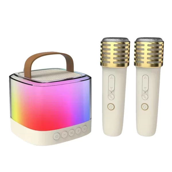 Portable Bluetooth Karoke Audio Speaker With Two Wireless Mini Microphones