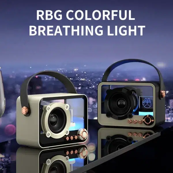 Outdoor Portable Subwoofer Stereo Surround Loud Bluetooth Speaker With RBG Dazzle Colorful Lights - Image 2