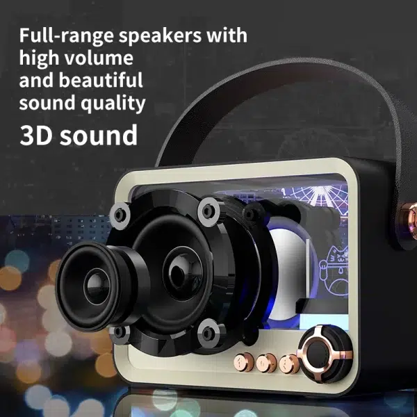 Outdoor Portable Subwoofer Stereo Surround Loud Bluetooth Speaker With RBG Dazzle Colorful Lights - Image 3